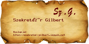 Szekretár Gilbert névjegykártya